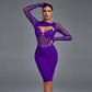 Bandage Mesh Long Sleeve Dress Stepper