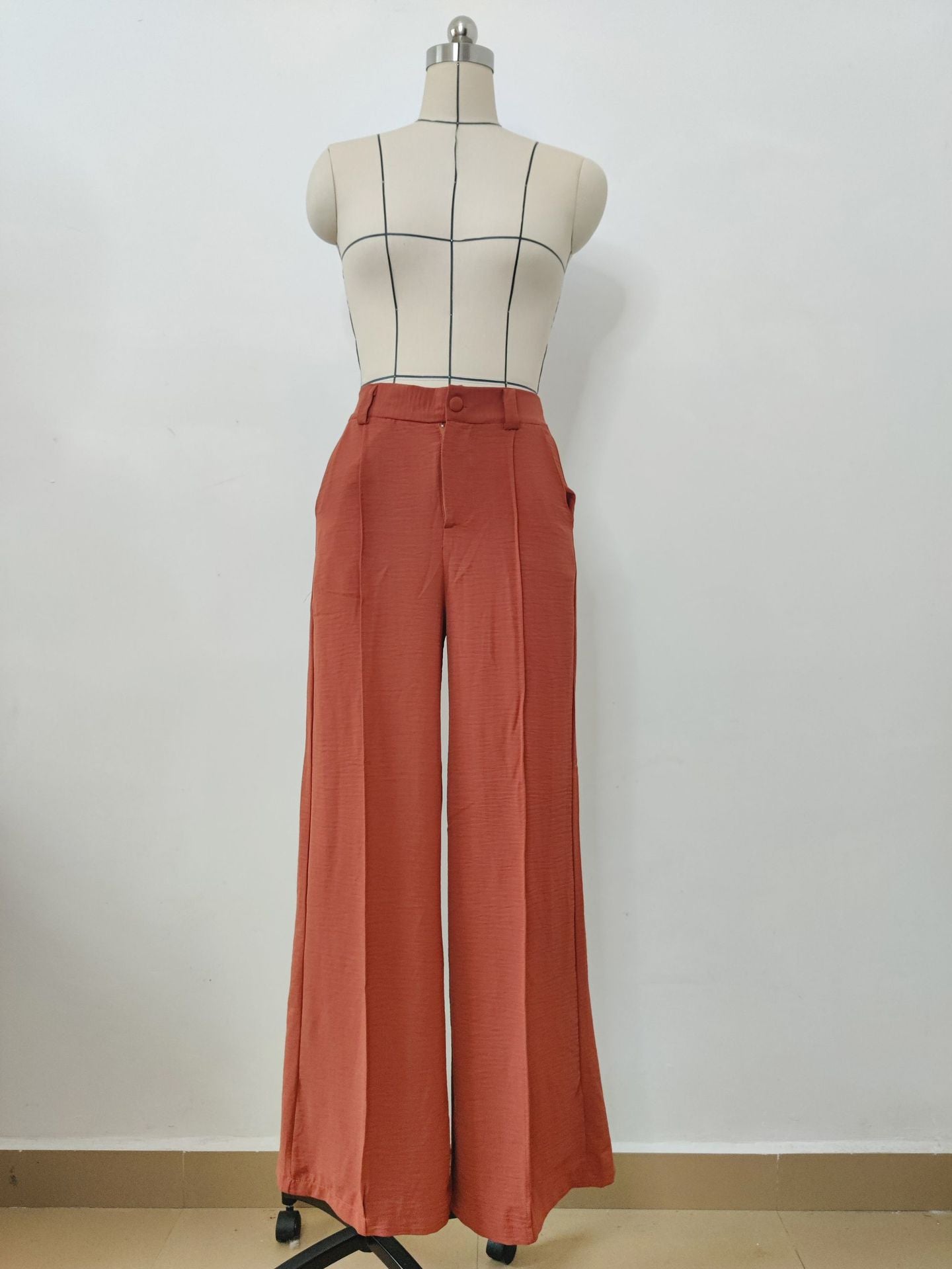 Solid Color Loose Wide-leg Pants