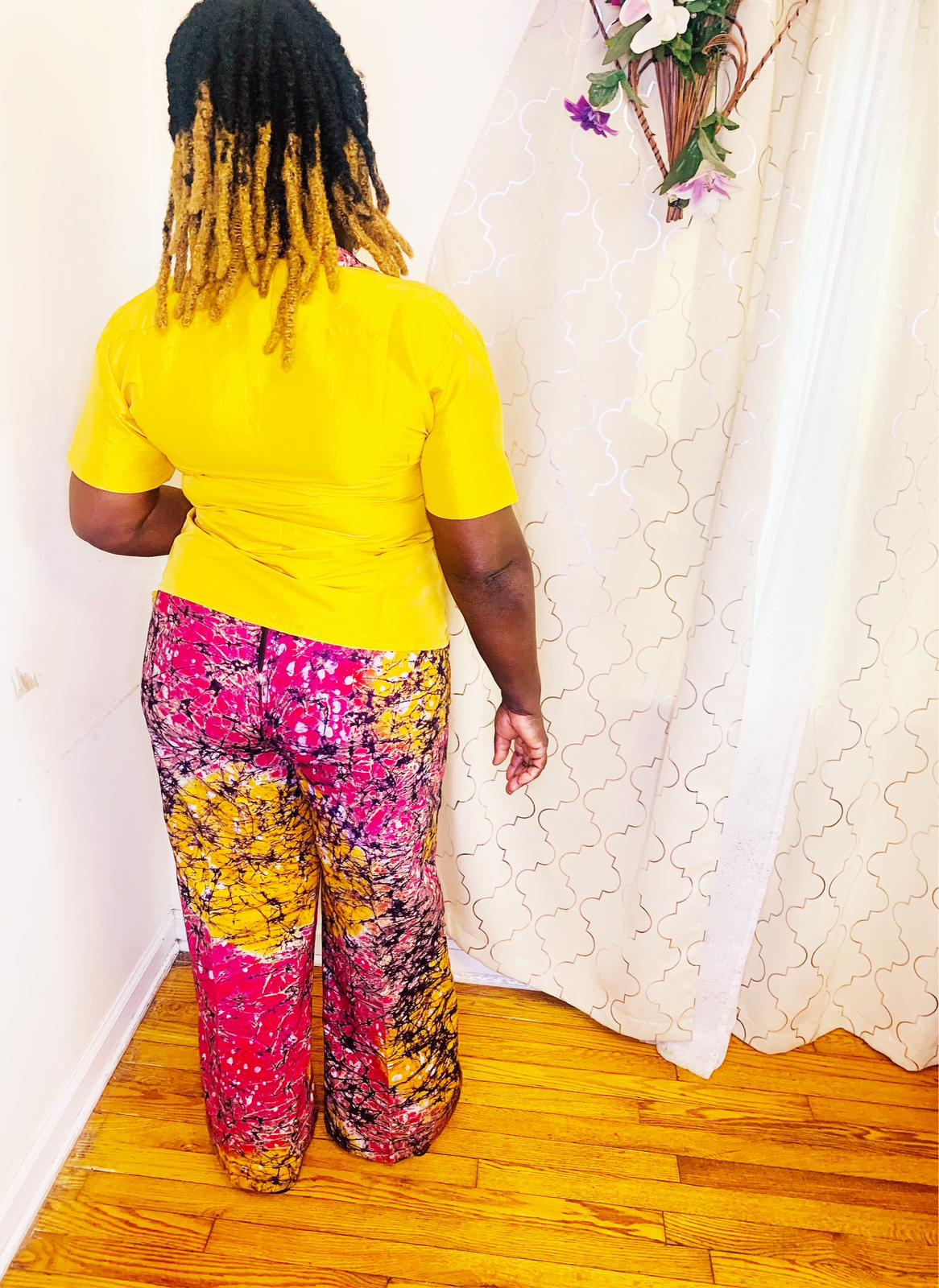 African Wide Leg Pant Two-piece Set for Women