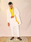 African Styled Solid White Embroidery 3-Piece Set for Men