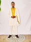 African Styled Solid White Embroidery 3-Piece Set for Men