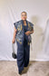 Plus Size Wide Leg Pant with Drawstring Mini Kimono 2-piece Set