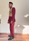 Men Two-piece Beaded Top Kaftan Suit Set