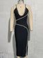 Rhinestone Strap Double Shoulder Bandage Dress