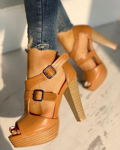 All-match Chunky Heel Sandals