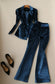 Slim-fit Long-sleeved Suit Jacket & High-waist Micro-flap Trousers Two-piece Set