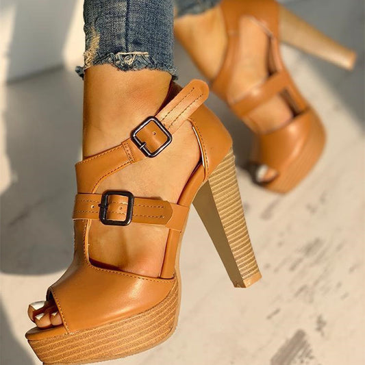 All-match Chunky Heel Sandals