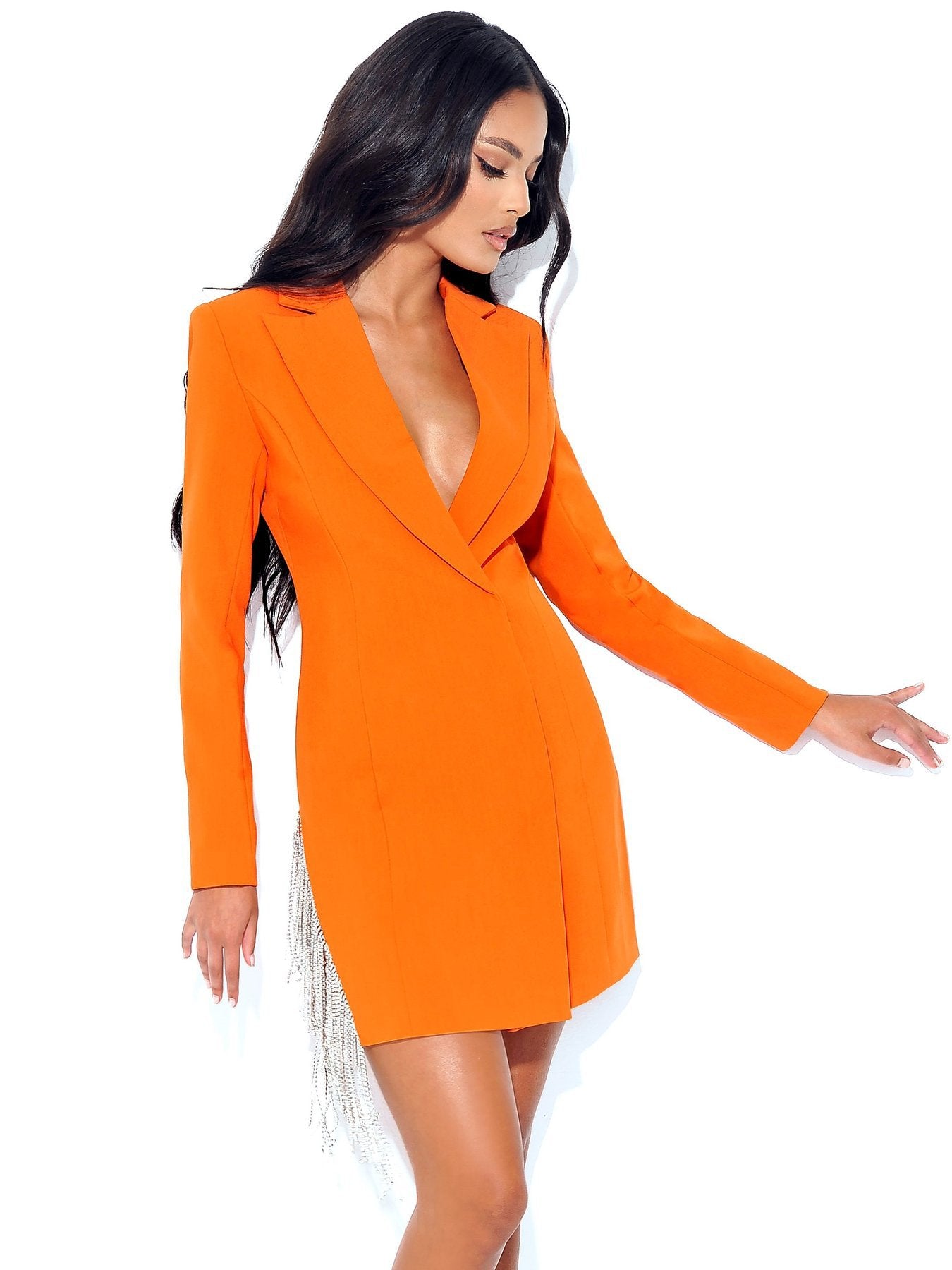 Beautifully Long-Sleeved V Neck Toast Fashion Suit Short