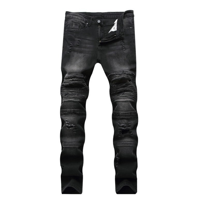 Ripped Jeans Slim Fit Versatile Elastic Slimming Skinny Pants