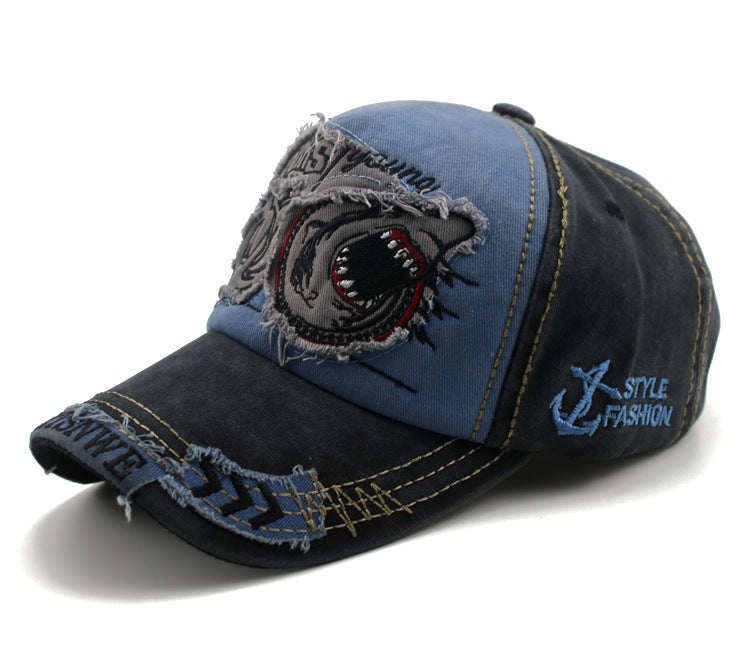 Shark Denim Hip Hop Outdoor Baseball Caps