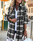 Spring Print Plaid Shirt Jacket - Women's Casual