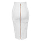 Solid color zipper bandage skirt