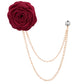 Fashion Handmade Rose Brooch Tassel Men Suit