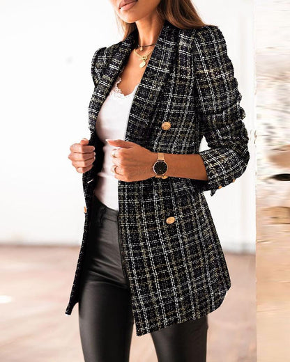 Long sleeve double breasted blazer