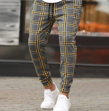 Autumn Check Printed Male Trousers