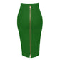 Solid color zipper bandage skirt