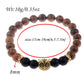 Owl Frosted Stone Lifeline Wood Grain Bracelet