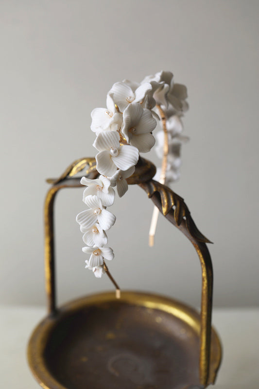 Bridal Simple Ceramic Flower Headband