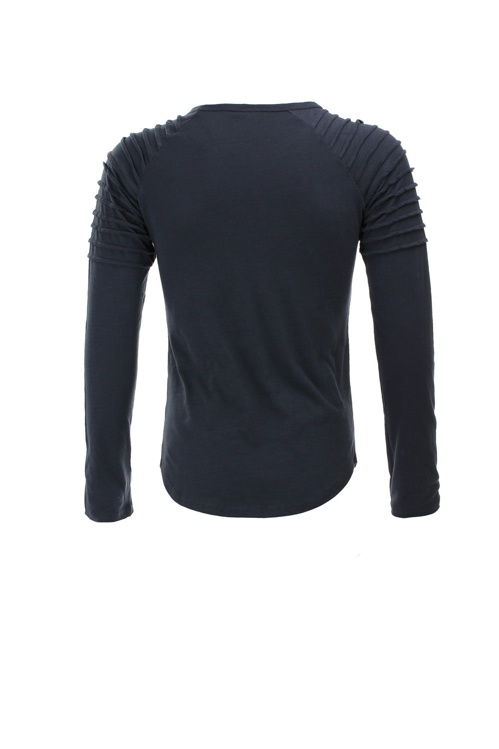 Round Neck Solid Color Long Sleeve T-Shirt