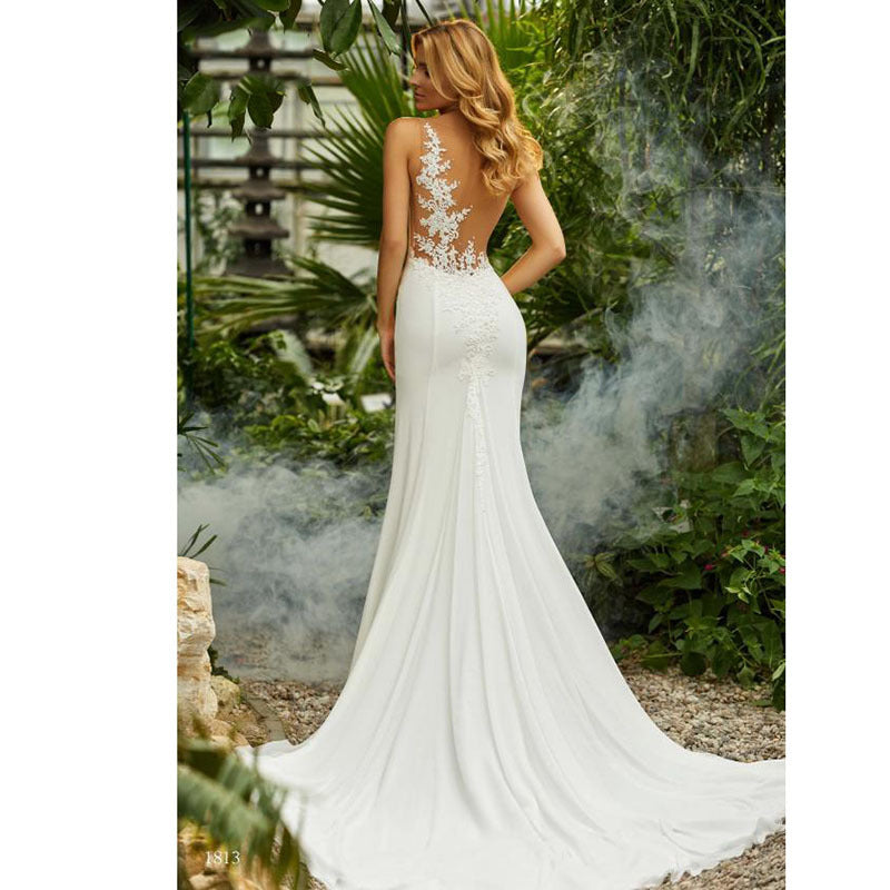 Sexy simple bridal wedding dress