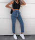 Women Jeans High Waist Belted Jeans