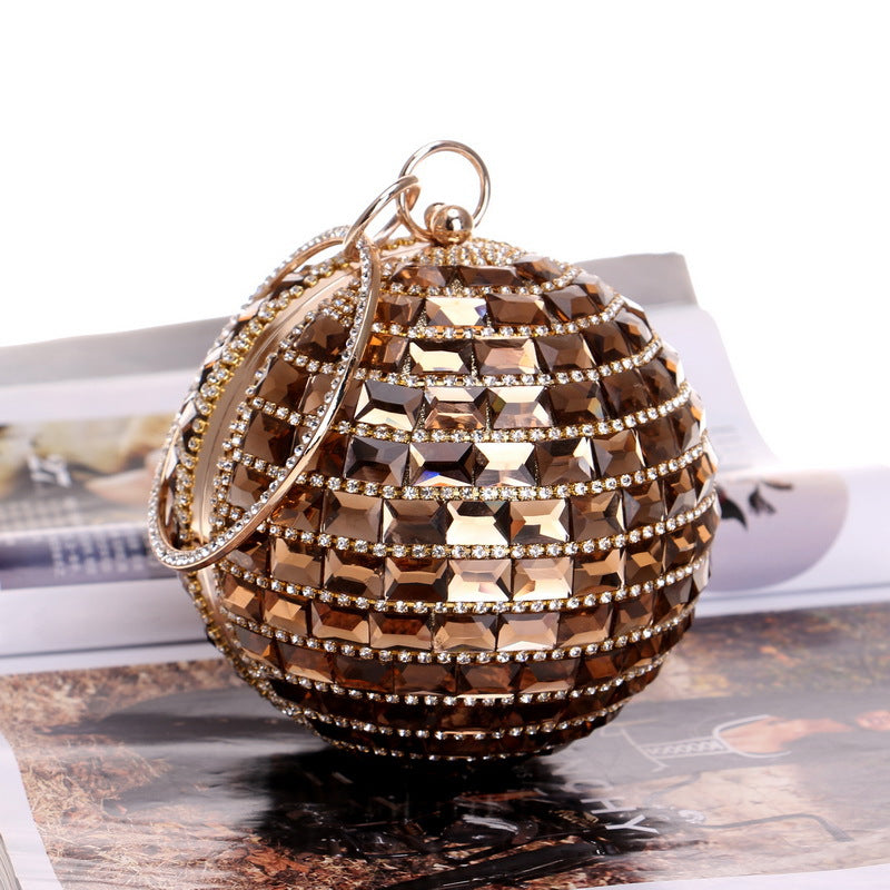 Diamond Handbag Ladies Spherical Dinner Bag