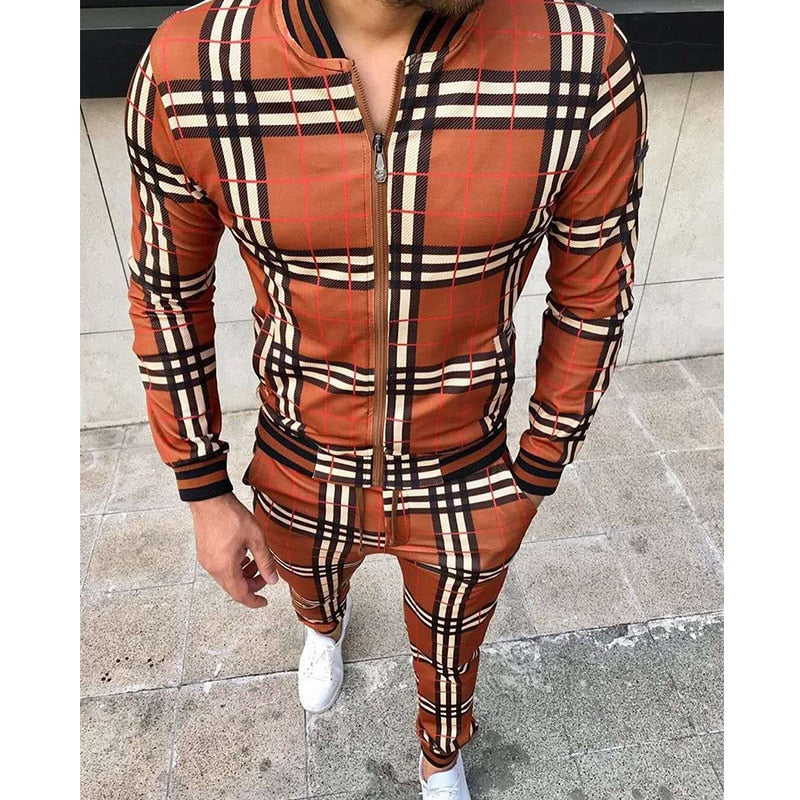 Tracksuits Two-piece Patchwork Zipper