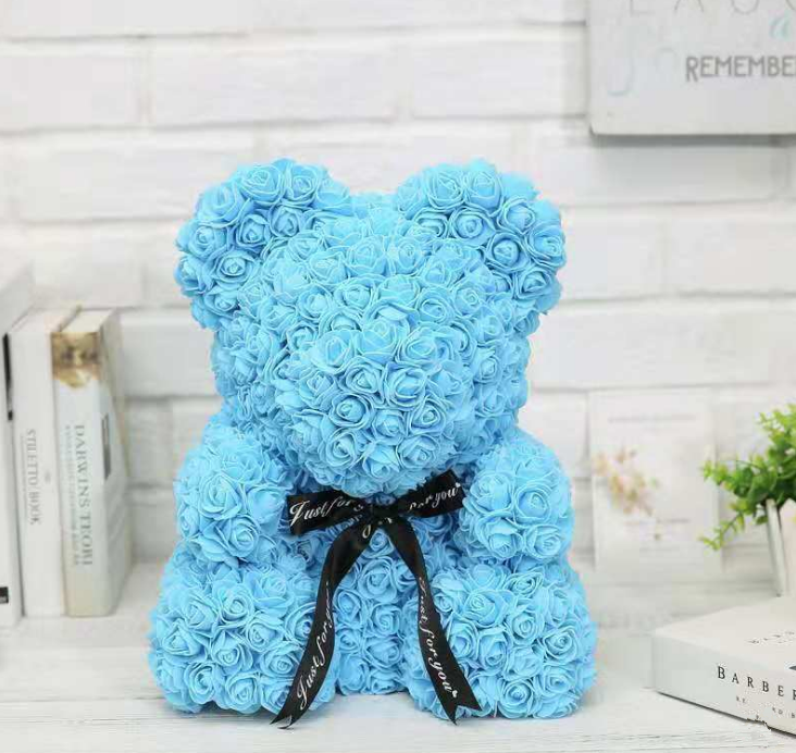 25cm Cute Flower Rose Bear Handmade Valentines Gift