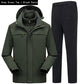 Solid color jacket pants suit men three-in-one