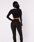 Women Two Piece Crop Top Hoodies Sweatshirt Pants Sets