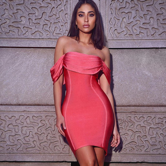 Elegant off shoulder bandage dress