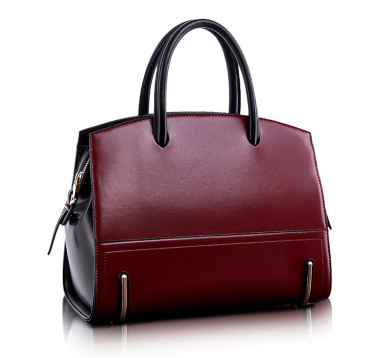 New hit color stitching leather handbag