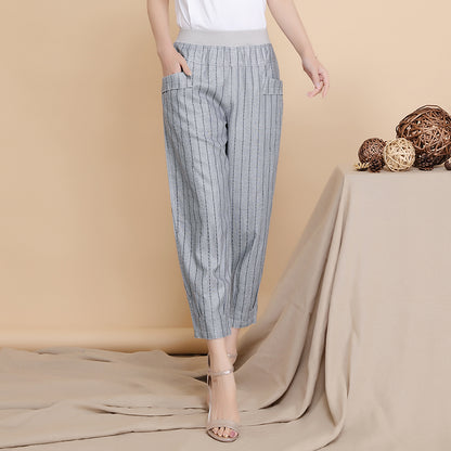 Women's Linen Cropped Pants