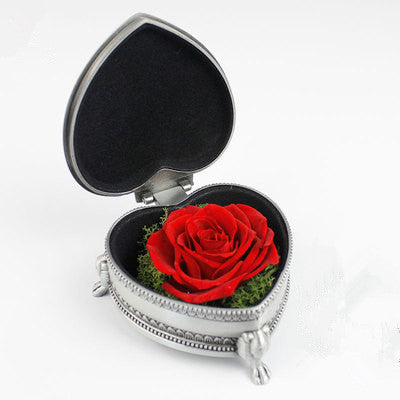 Creative Valentine Gift Immortal Rose Heart Box Flower Craft