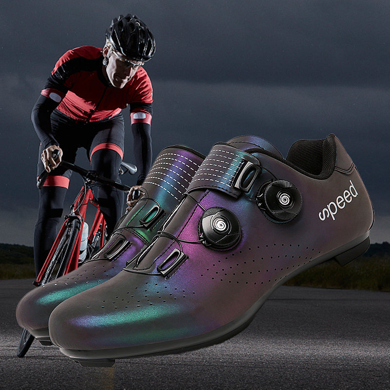 Professional Racing/Bike Sneakers Colorful Light Breathable Self-locking Shoes