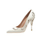 Metal Decoration Pumps - Bridal Wedding Shoes