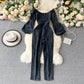 Sexy One-Line Neck Puff Sleeve Jumpsuit