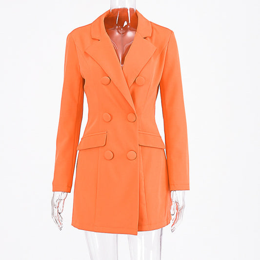 Double-Breasted long-sleeved suit jacket women