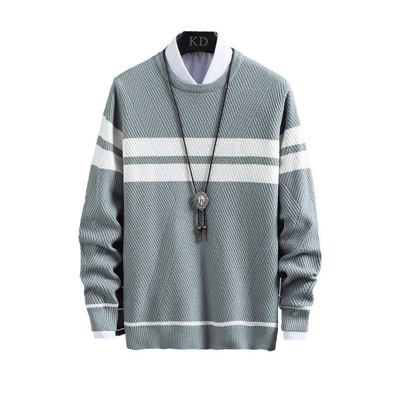 Striped Round Neck Casual Sweater