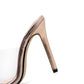 Pointed Transparent Golden Retro Stiletto Sandals