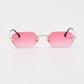 Fashion Polygonal Rimless Sunglasses Women