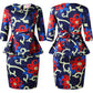 Slim Fit Waist Hip Dress Two-piece Suit