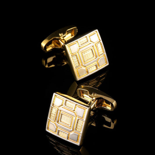 High-Quality French Cuff Nails Suit Shirt Gold Cufflinks