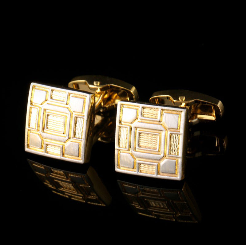 High-Quality French Cuff Nails Suit Shirt Gold Cufflinks