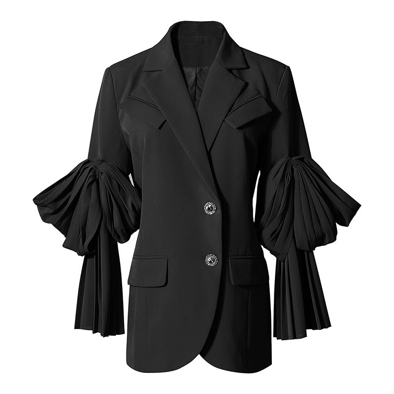 Suit Jacket Pleated Butterfly Double Sleeves