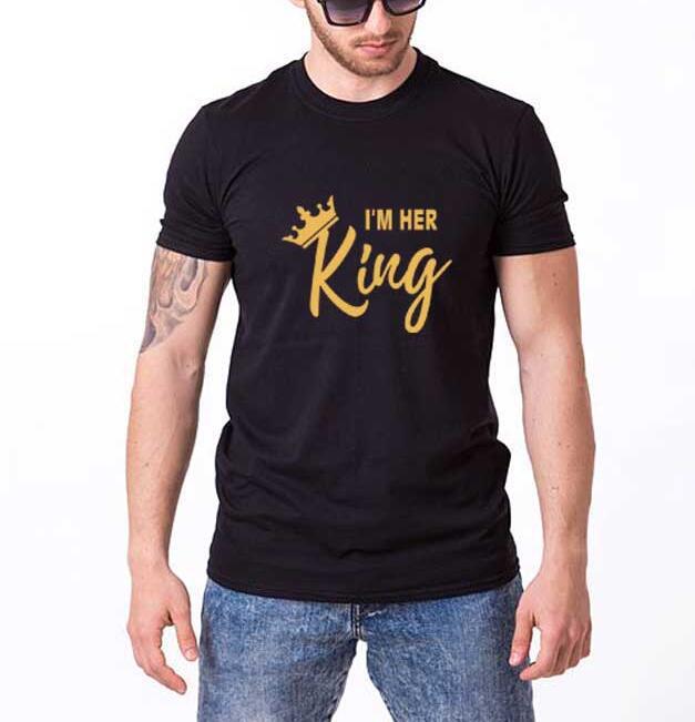 I'm Her King-His Queen Trending Couple Short-Sleeved T-Shirt