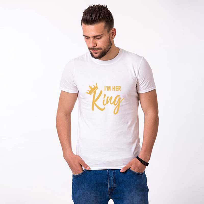 I'm Her King-His Queen Trending Couple Short-Sleeved T-Shirt