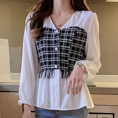 Slim Chiffon Long-sleeved Shirt