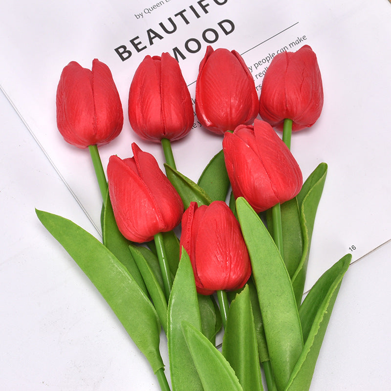 Mini PU Plastic Tulip Artificial Flower