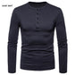 Velvet Warm Henley Collar Long-Sleeved T-Shirt